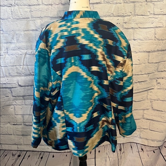 Chico’s Open Lightweight Jacket Embroidered Chicos 3 XL - Picture 4 of 7